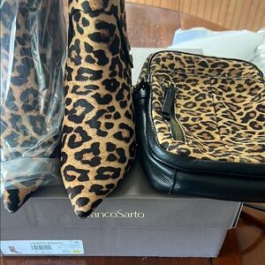 Franco Sarto Animal Print Boots and Bag